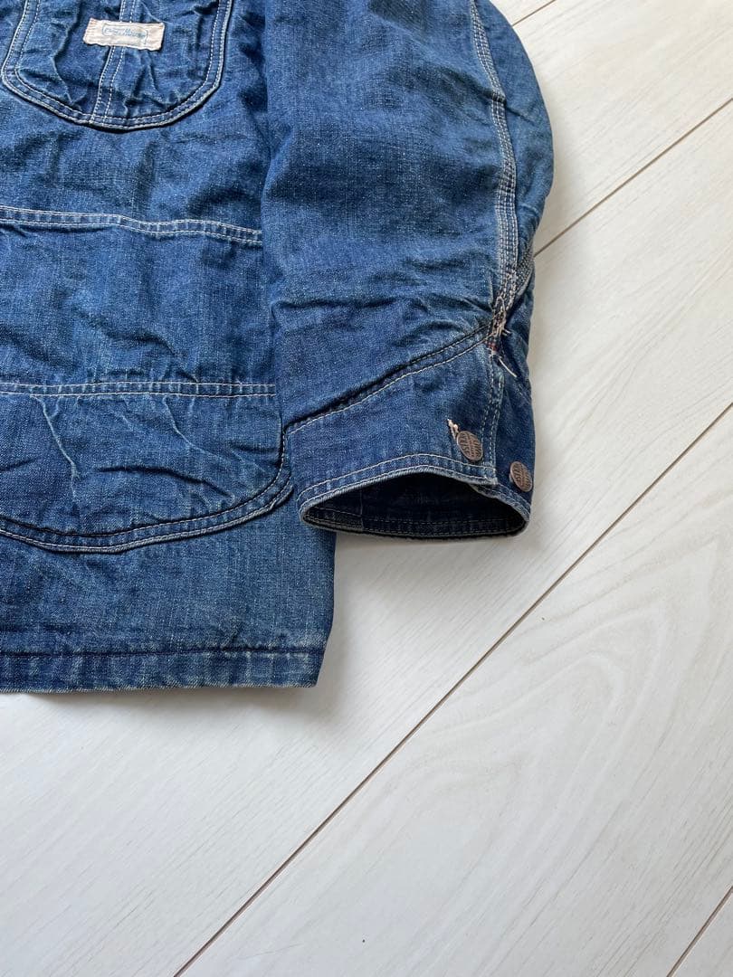 60s ビンテージ パワーハウス インディゴデニム カバーオール ヒゲ 蜂の巣
