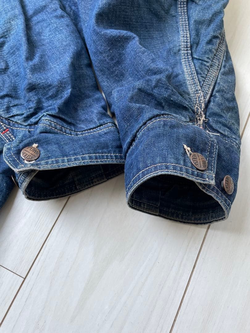 60s ビンテージ パワーハウス インディゴデニム カバーオール ヒゲ 蜂の巣