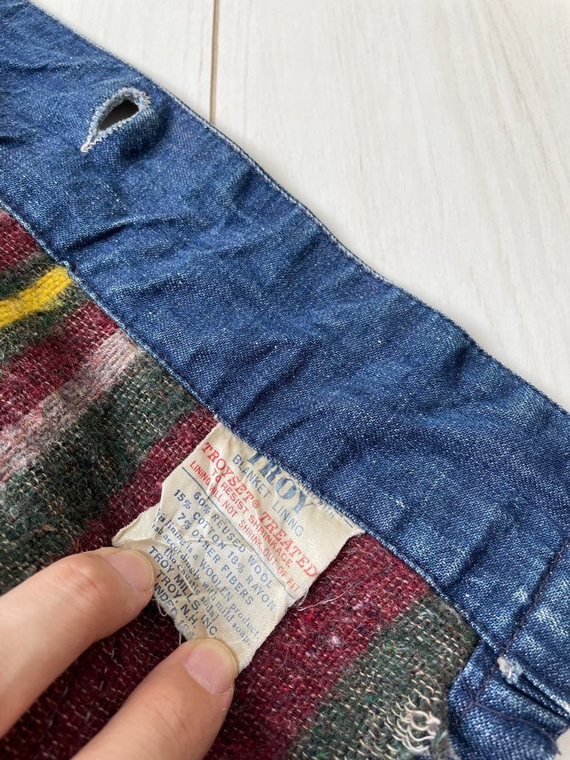 60s ビンテージ パワーハウス インディゴデニム カバーオール ヒゲ 蜂の巣