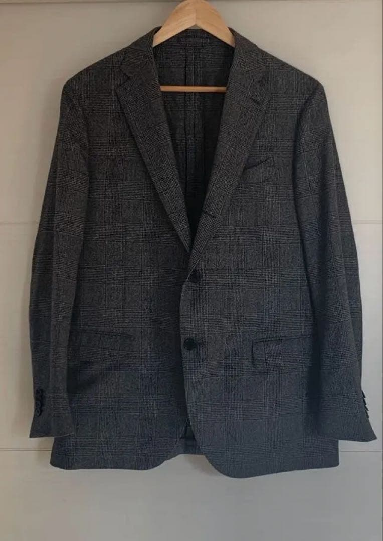 グレー チェック柄 テーラードジャケット