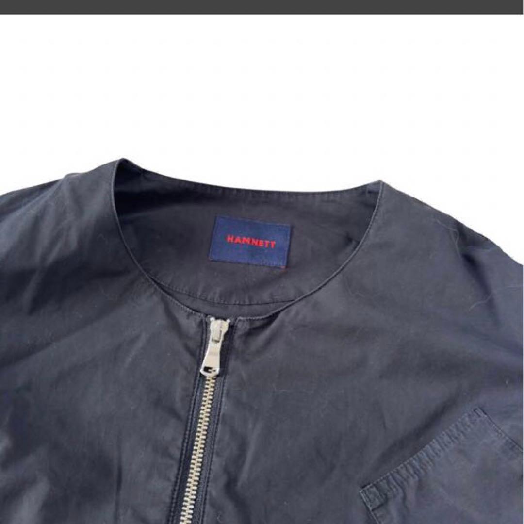 ブラック ノーカラー ジャケット