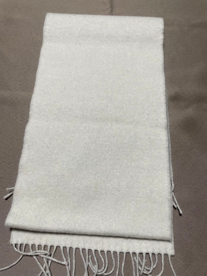 LOEWE ロエベ バイカラーマフラー (ウール&カシミヤ)ホワイト×グレー