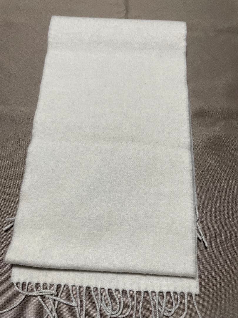 LOEWE ロエベ バイカラーマフラー (ウール&カシミヤ)ホワイト×グレー