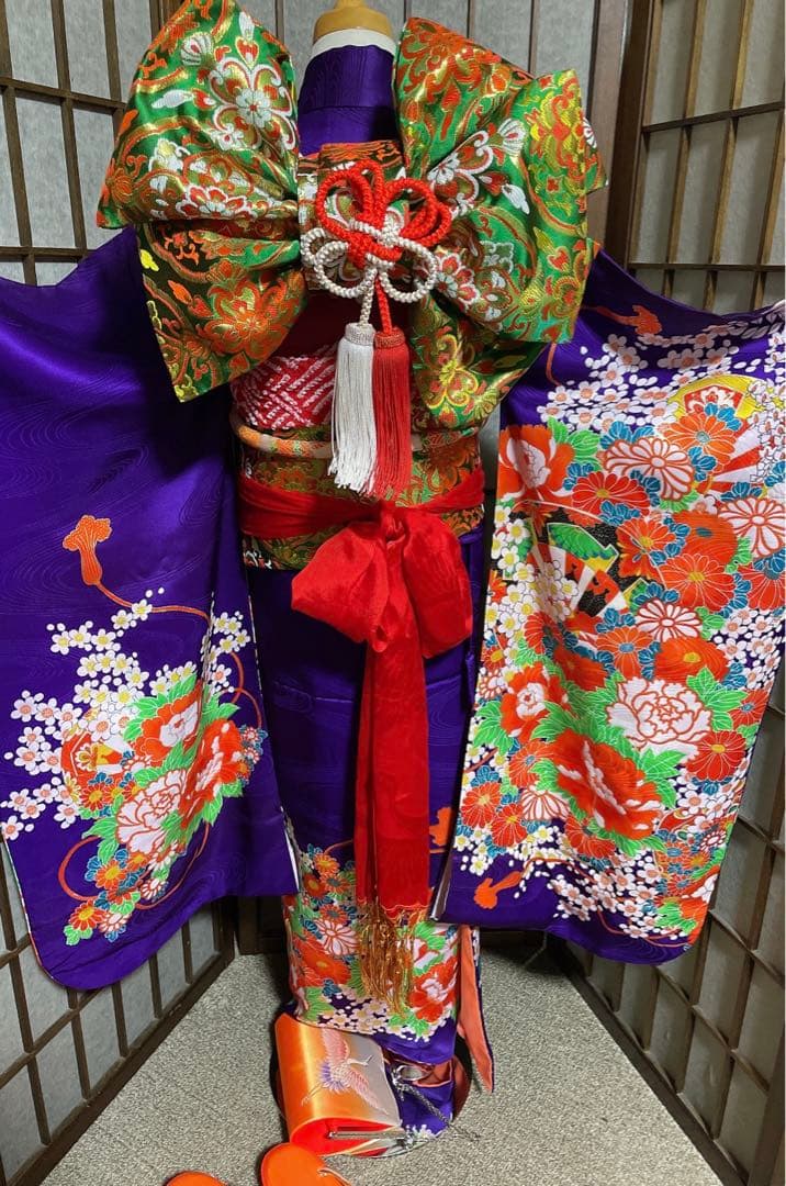 七五三、日本舞踊、7歳紫お着物