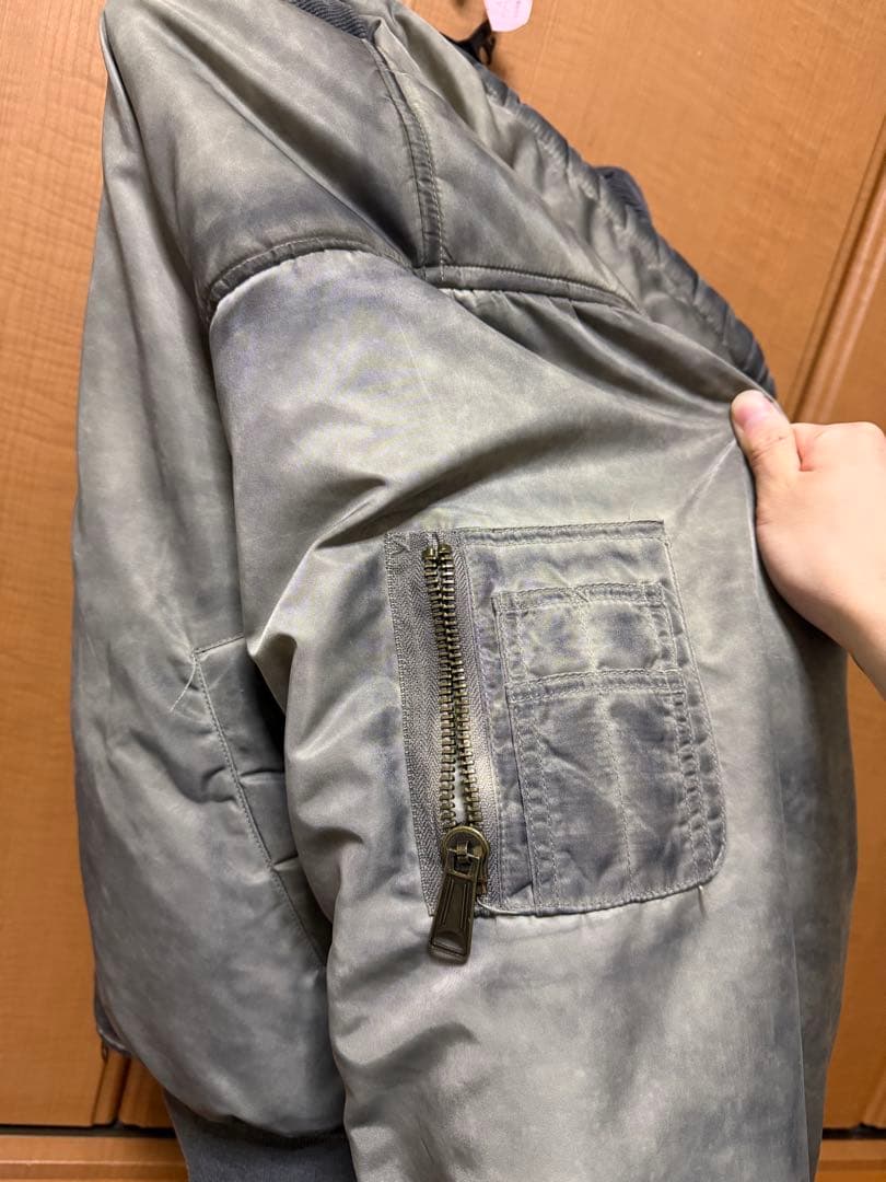 no faith studios リバーシブル　ジャケット　ma1 グレー