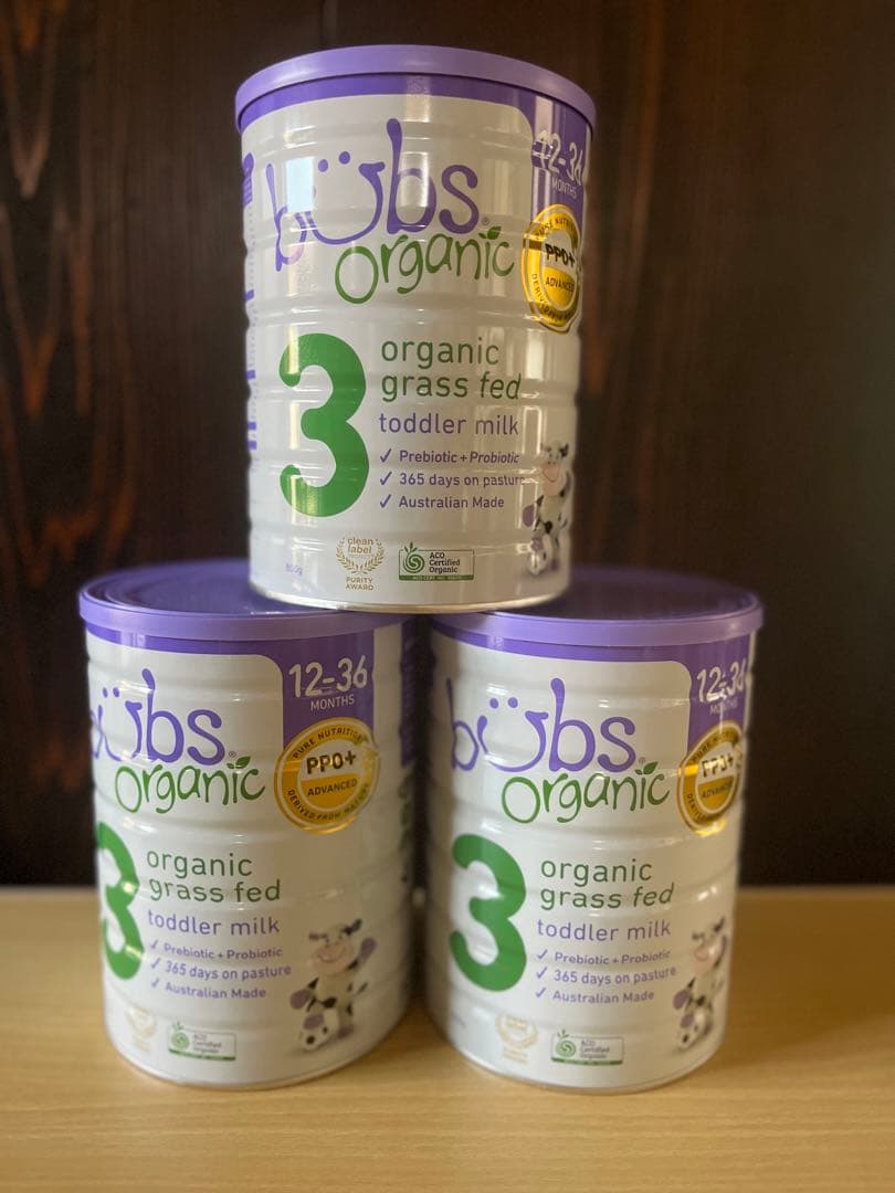 【週末限定価格】未開封800g×3缶 バブズ オーガニック 粉ミルク ステップ3