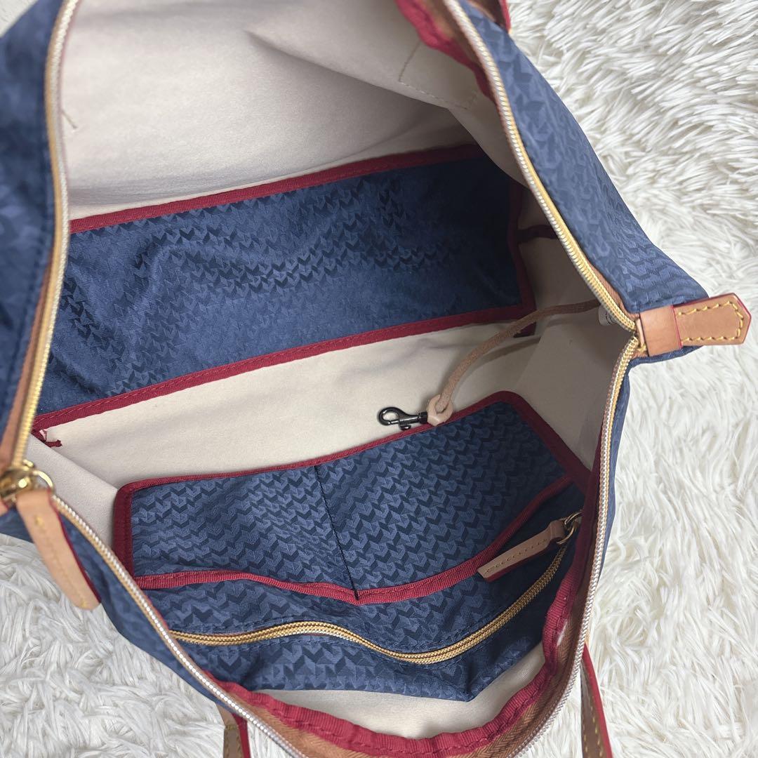 ま*う様 美品✨ロベルタピエリ トートバッグ タタミ ヌメ革 ネイビー ビジネス