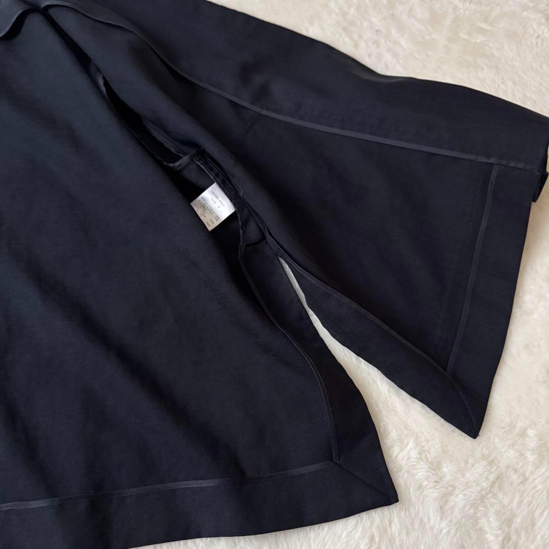 美品　LOHEN テントシルエット　ノーカラージャケット　ネイビー　サイズフリー