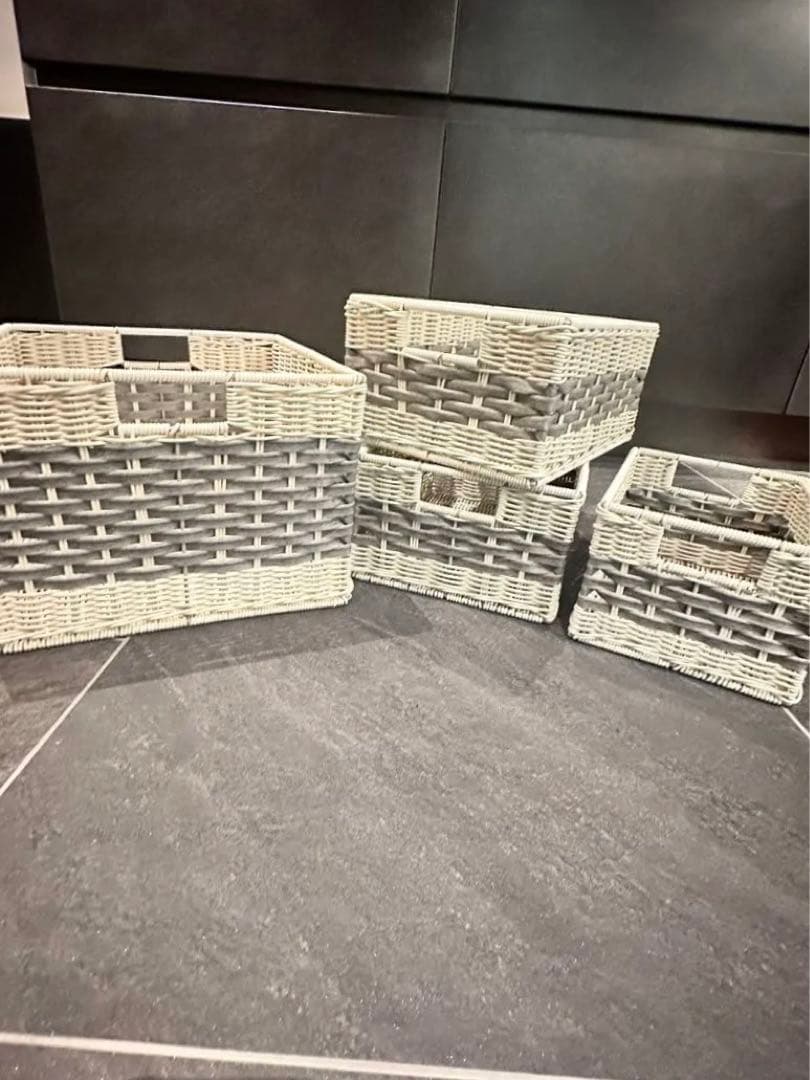 【ほぼ未使用】ACTUS アクタス　RECTバスケット4点セット 収納かご