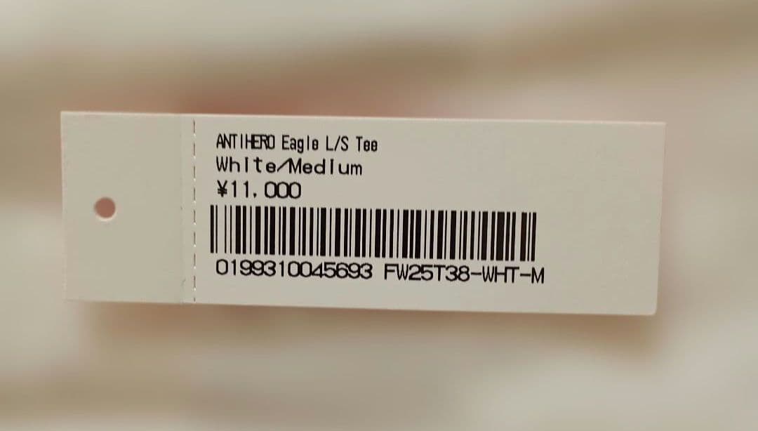 Supreme / ANTIHERO EAGLE L/S TEE (M) 白