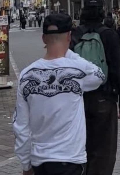 Supreme / ANTIHERO EAGLE L/S TEE (M) 白