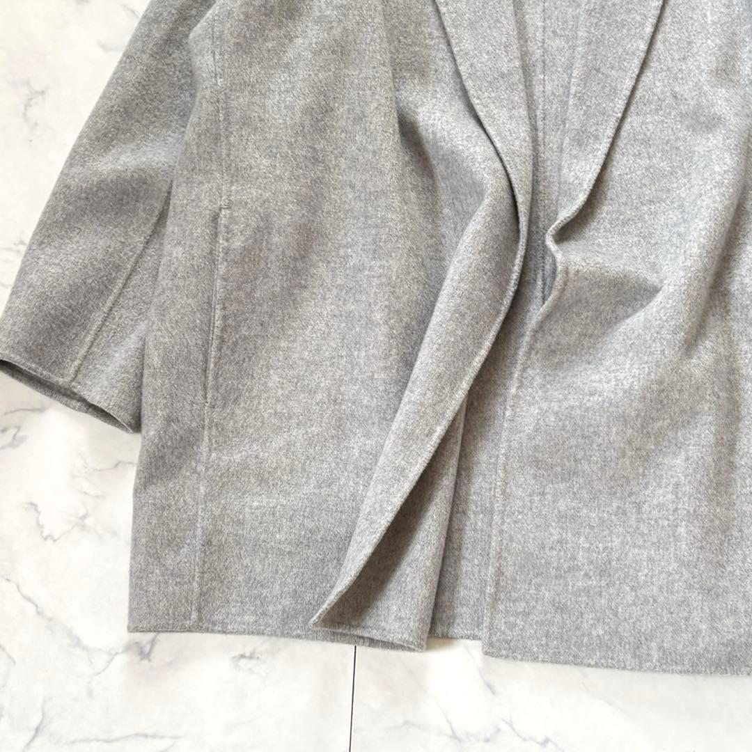 美品 フレームワーク framework リバーショートコートグレー ウール