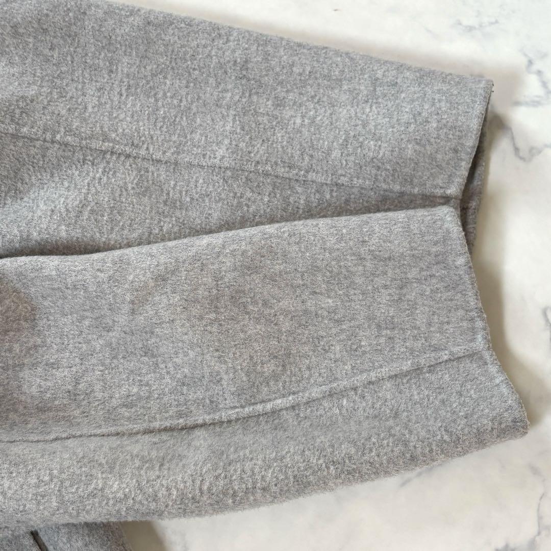 美品 フレームワーク framework リバーショートコートグレー ウール