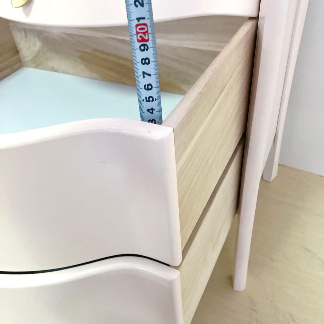 猫脚　アンティーク調　ペールピンク　サイドチェスト　コンソール　キャビネット