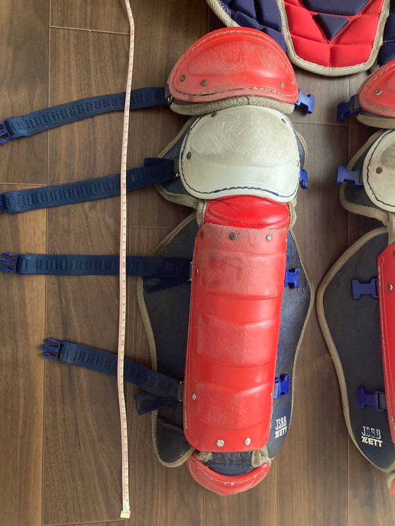 ゼット軟式用キャッチャー防具セット(面なし)赤青