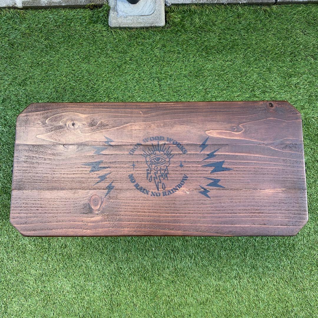 アイアンテーブル　キャンプテーブル　ハンドメイド　サイドテーブル　男前　無骨