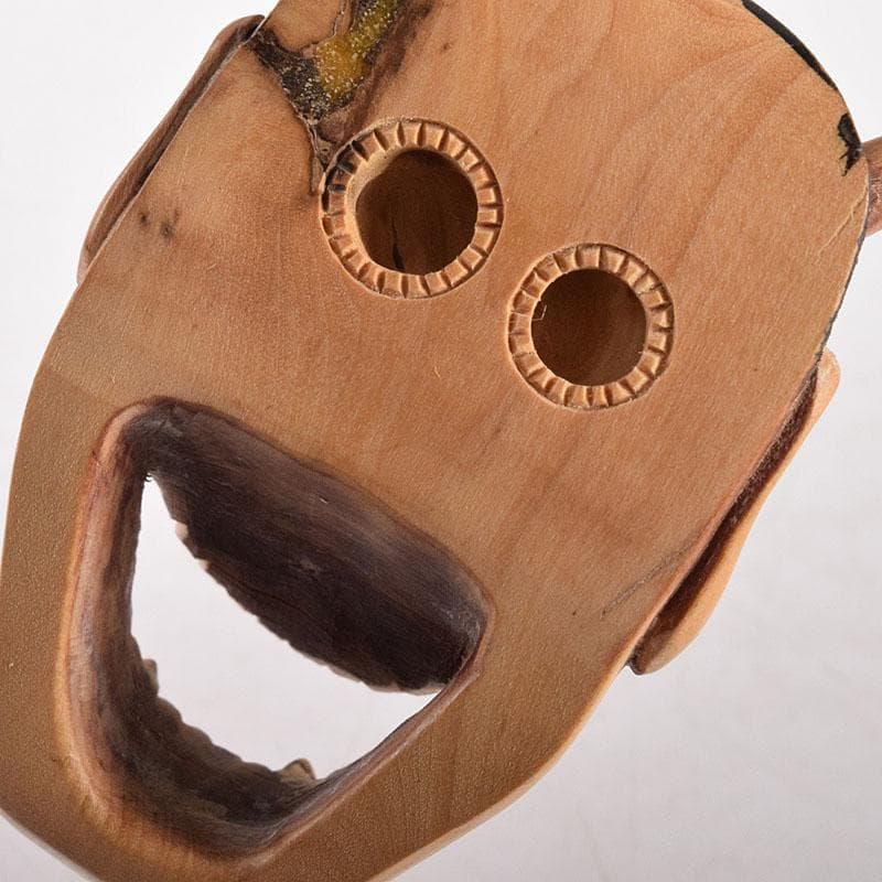 時代提げ物　木彫　面根付　能面　お面　般若面　C　7926