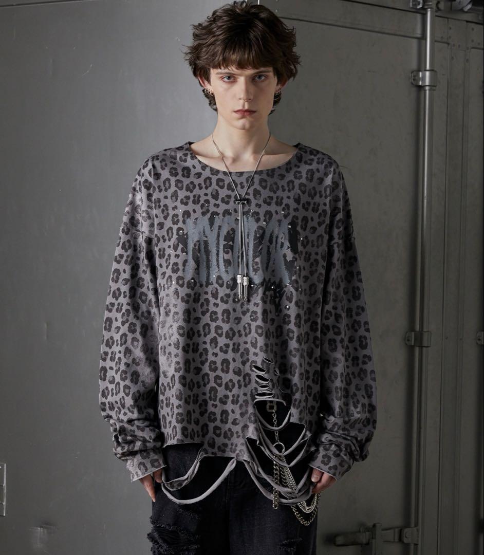 grancy 総柄ラインストーングラフィックロンT Lサイズ