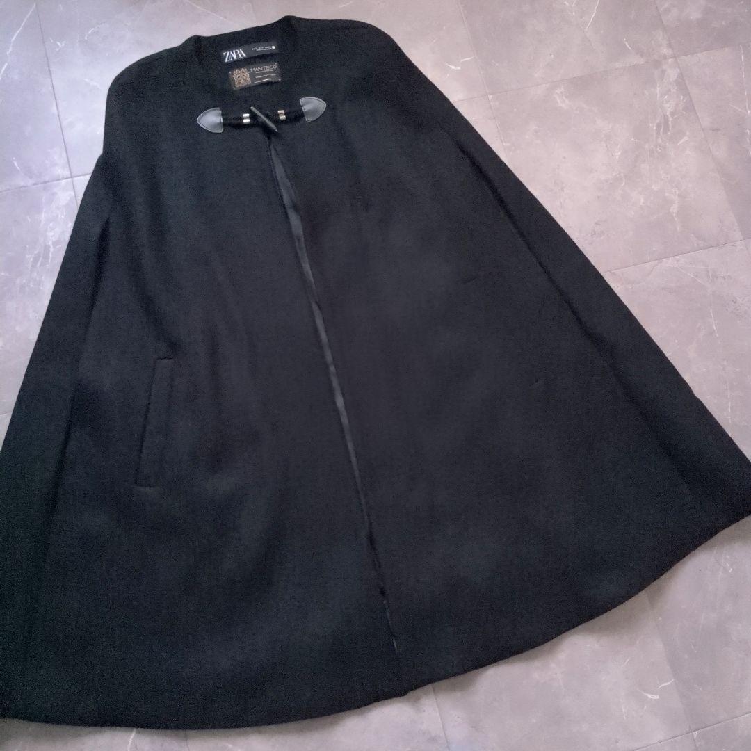 ZARA ケープコート マント ポンチョ MANTECO 黒