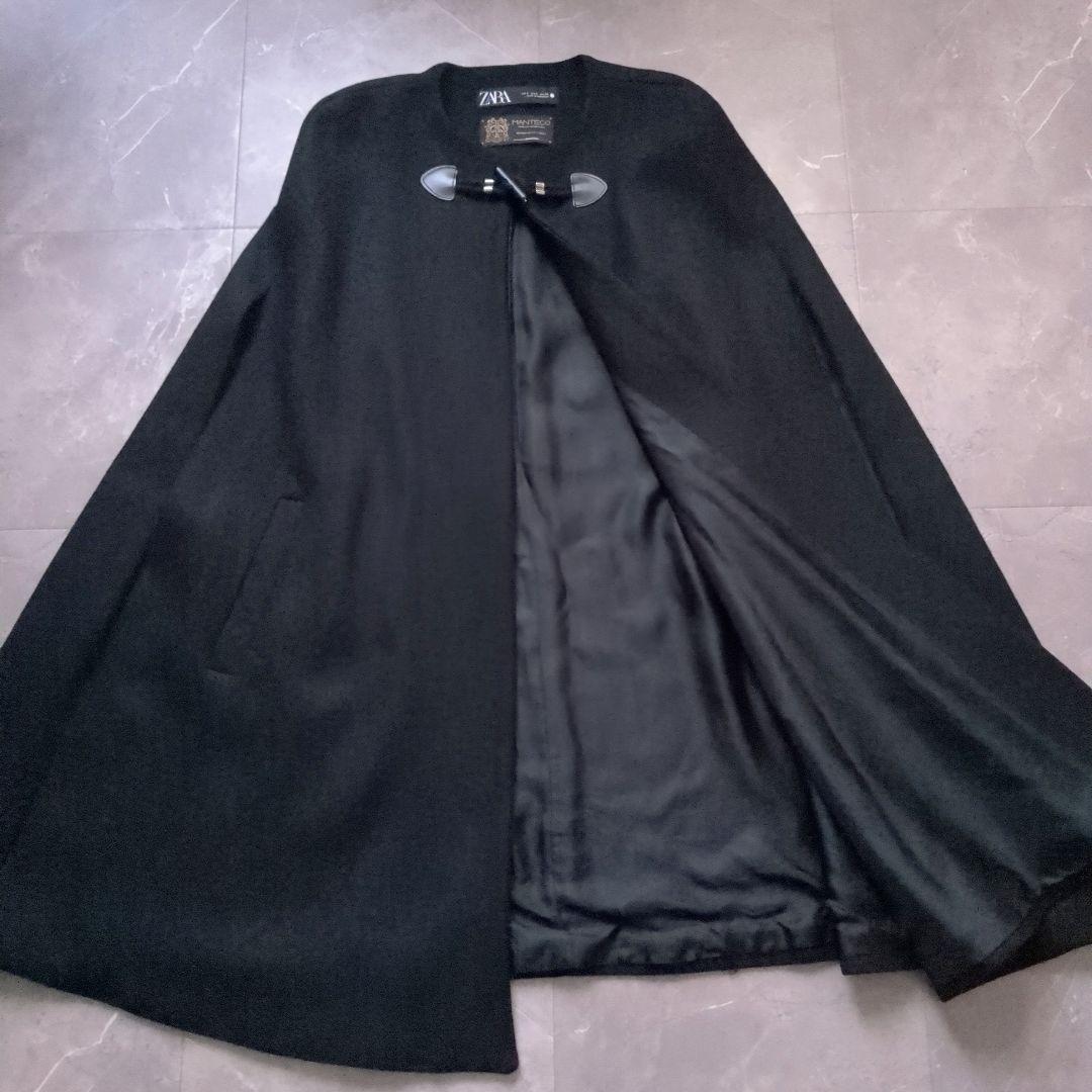 ZARA ケープコート マント ポンチョ MANTECO 黒
