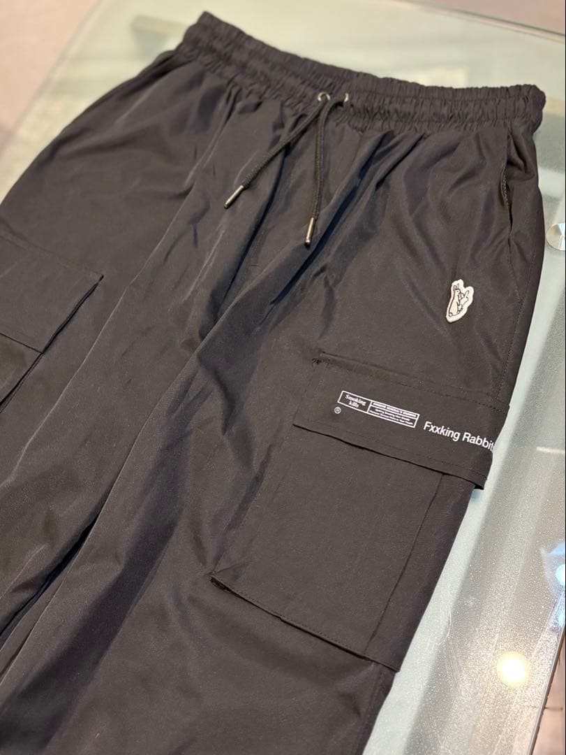 最終価格希少FR2 ブラックナイロンパンツ　Lサイズ