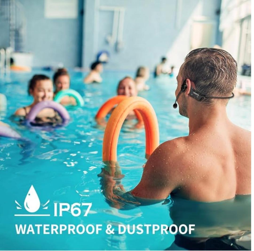 ワイヤレス防水マイク 2.4GHz フィットネス用 IP67 完全防水