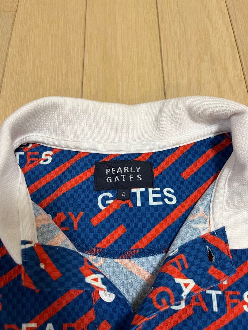 PEARLY GATES ポロシャツ 青赤　サイズ4