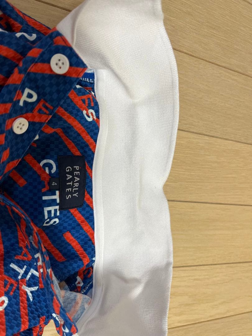 PEARLY GATES ポロシャツ 青赤　サイズ4