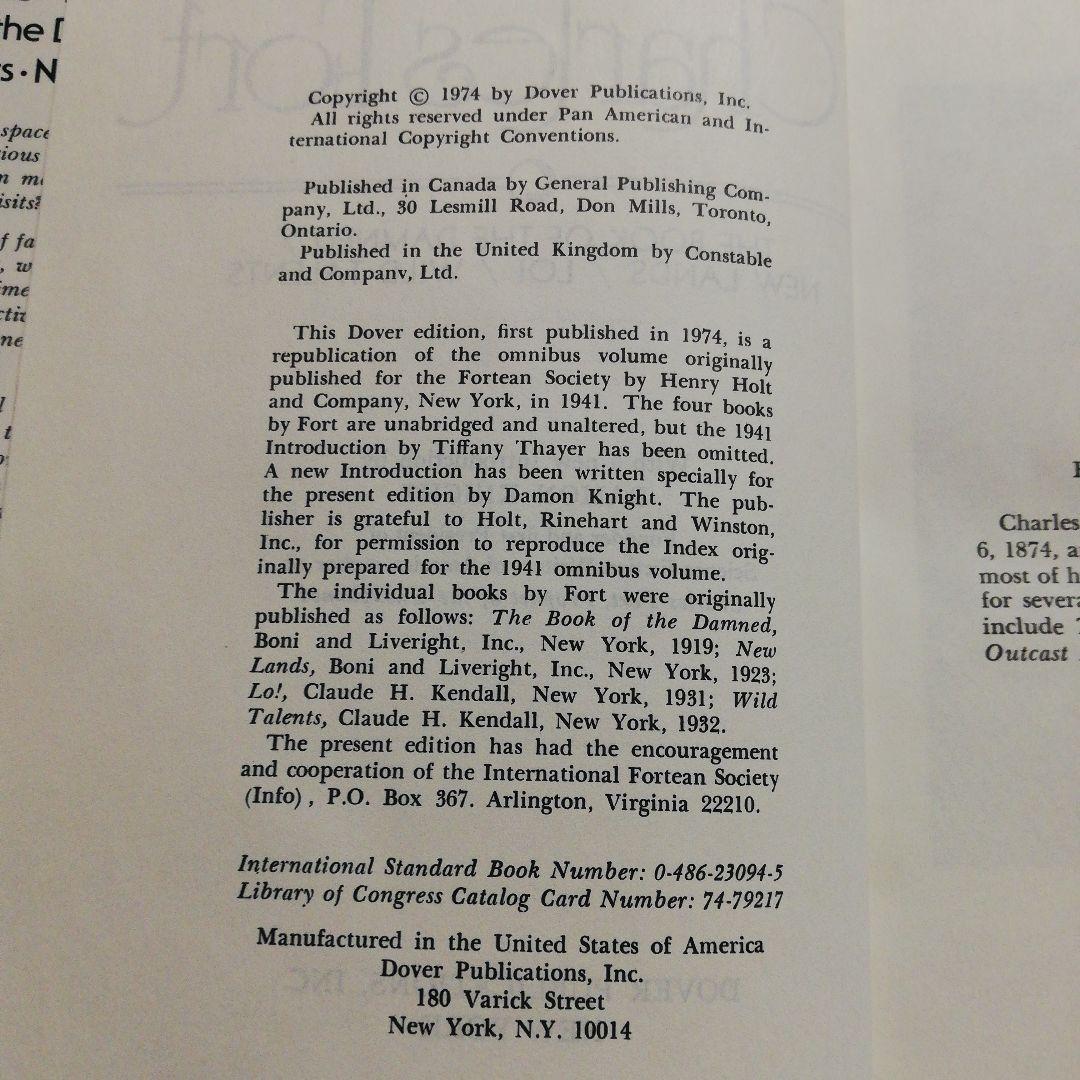 洋書 THE COMPLETE BOOKS OF CHARLES FORT