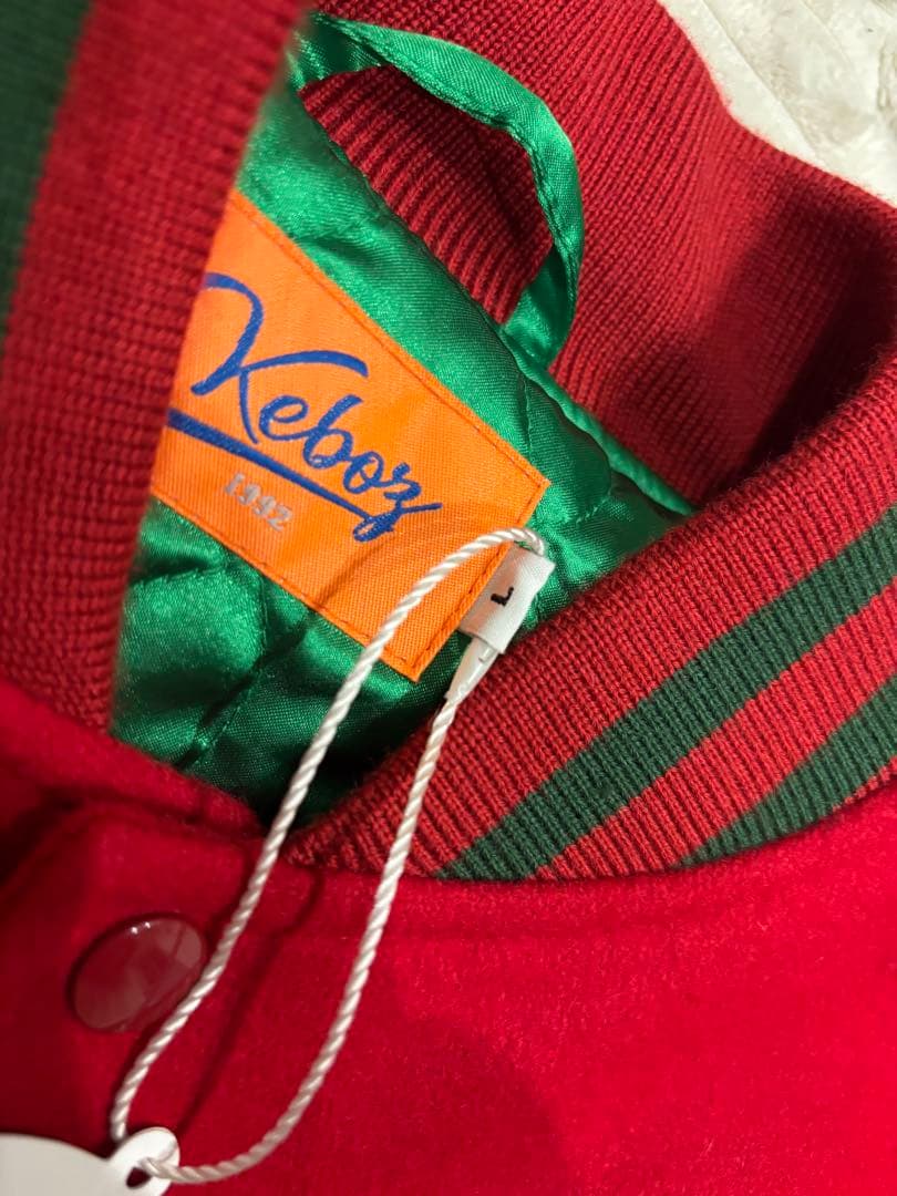 【新品未使用】ケボズ Keboz スタジャン ストリート 袖本革 ウール L