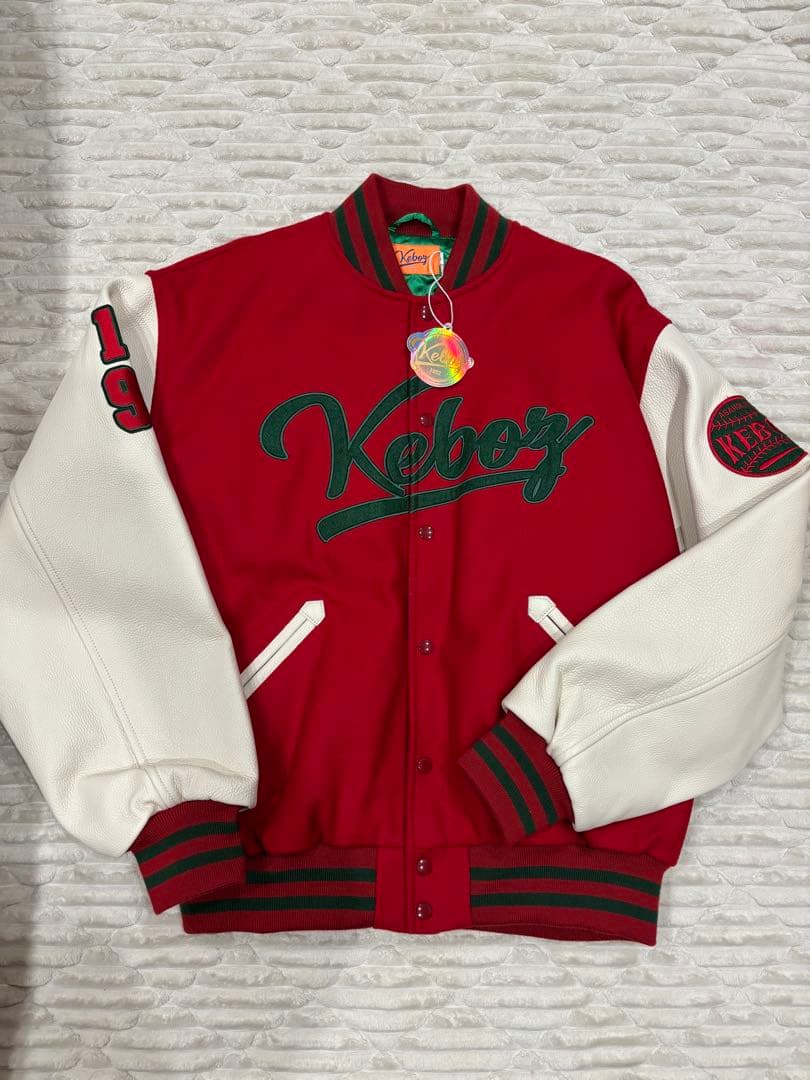 【新品未使用】ケボズ Keboz スタジャン ストリート 袖本革 ウール L