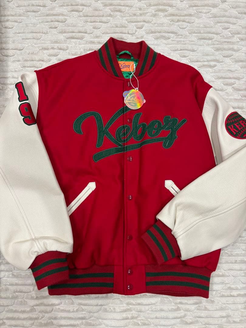 【新品未使用】ケボズ Keboz スタジャン ストリート 袖本革 ウール L