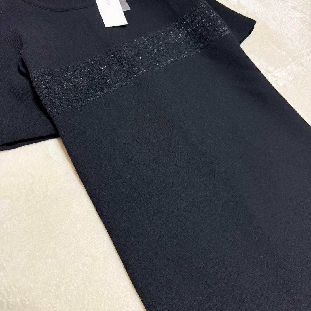 新品未使用 タグ付き マックスマーラ ウール ラメ ロング ワンピース 黒