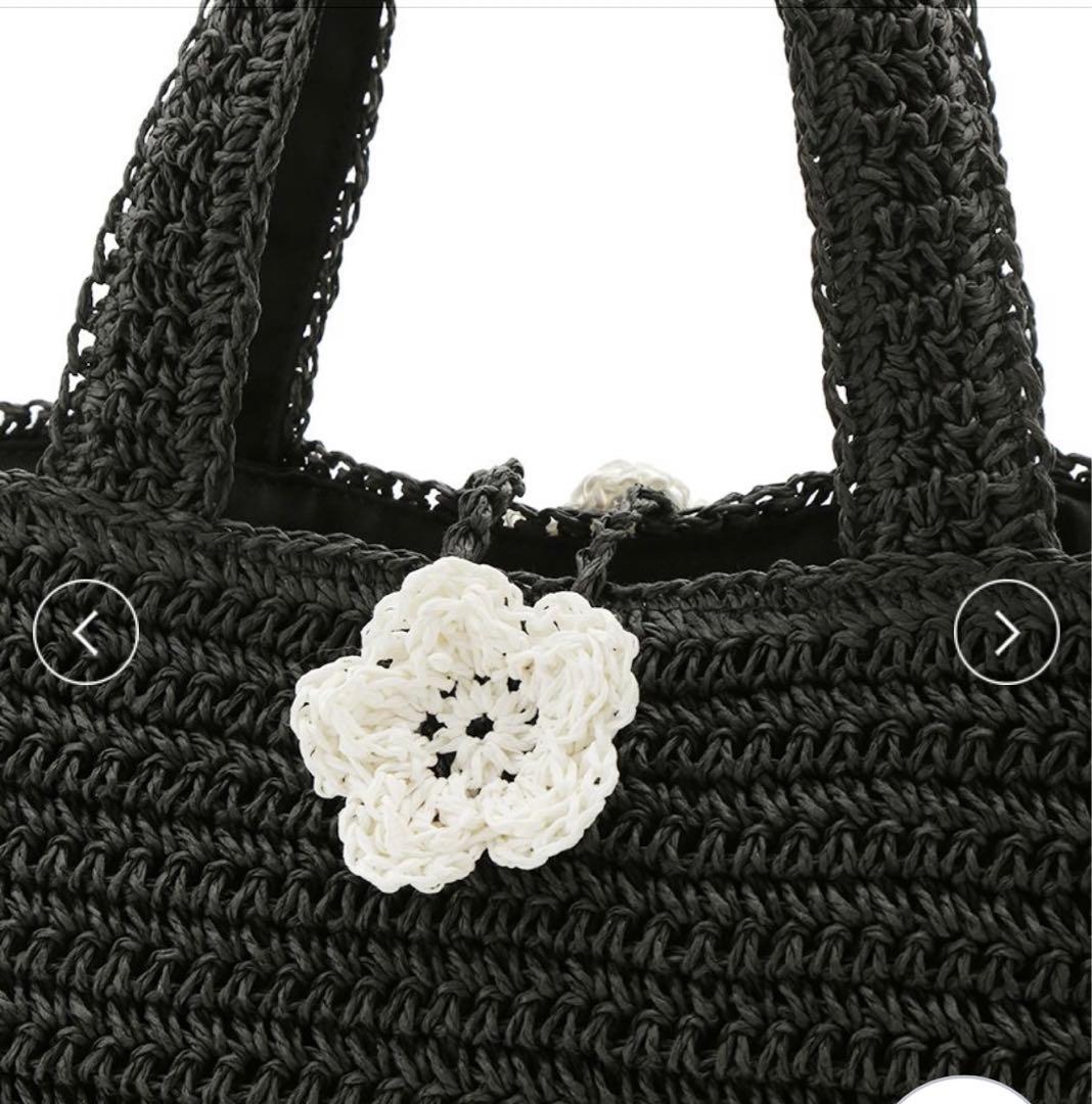 LILY BROWN×MARY QUANTロゴ刺繍カゴバッグ BLK