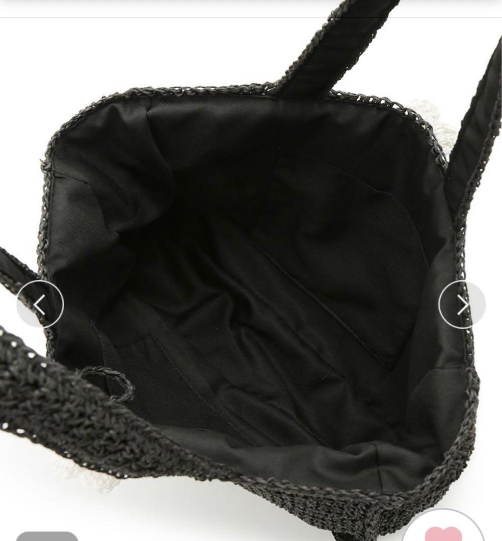 LILY BROWN×MARY QUANTロゴ刺繍カゴバッグ BLK