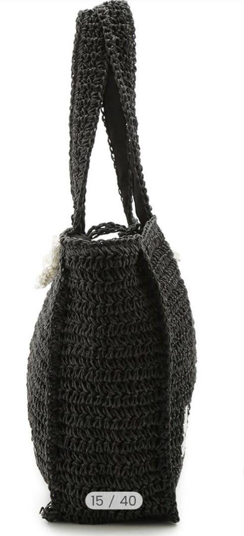 LILY BROWN×MARY QUANTロゴ刺繍カゴバッグ BLK