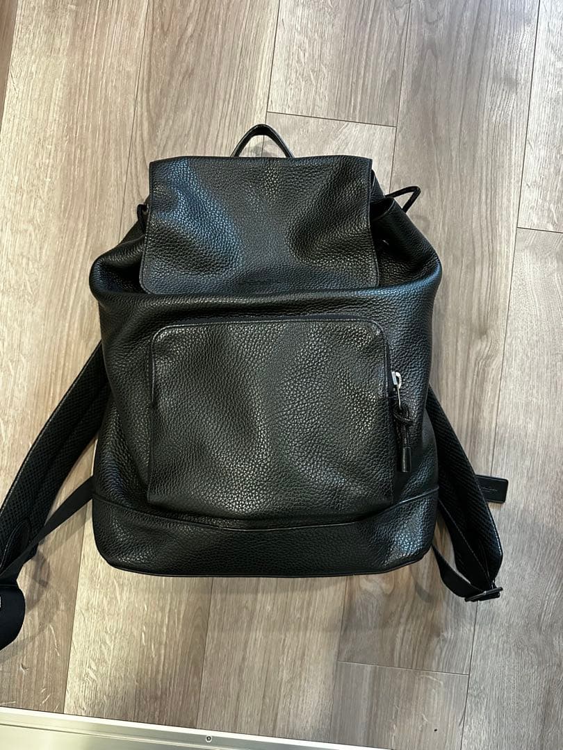 【美品】COACH ブラックレザーリュック