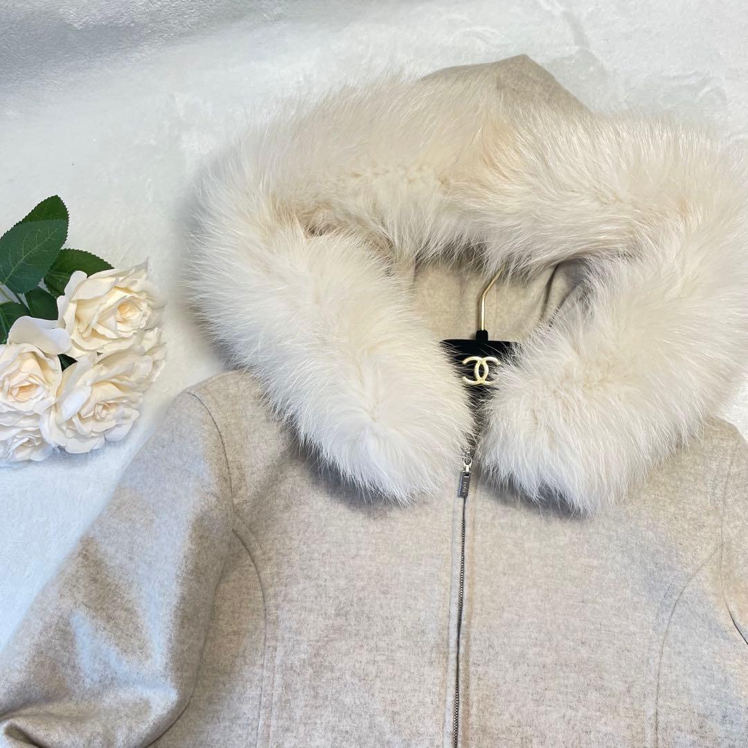 極美品✨FOXEY フォクシー　カシミヤ　フォックスファー　ショート丈