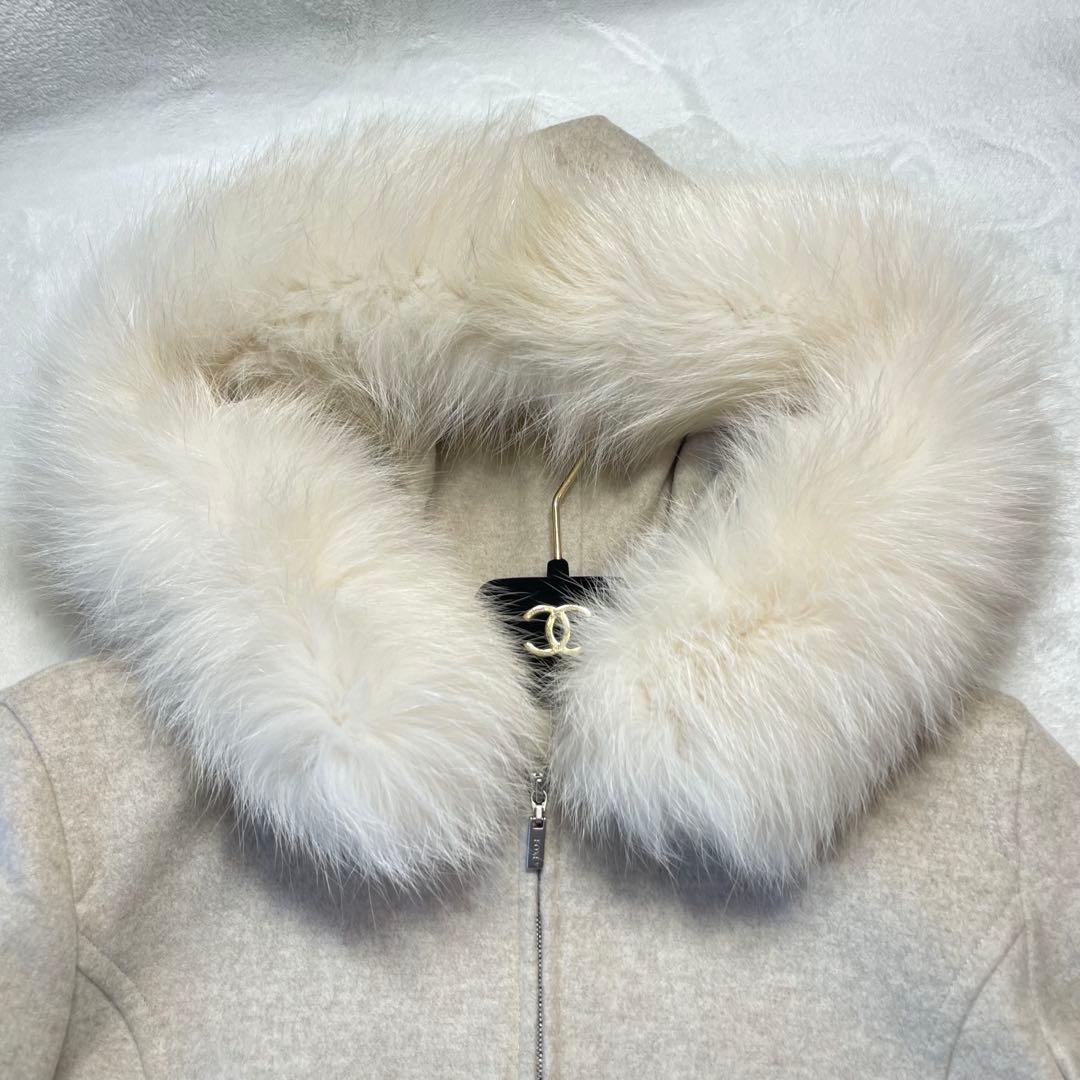 極美品✨FOXEY フォクシー　カシミヤ　フォックスファー　ショート丈