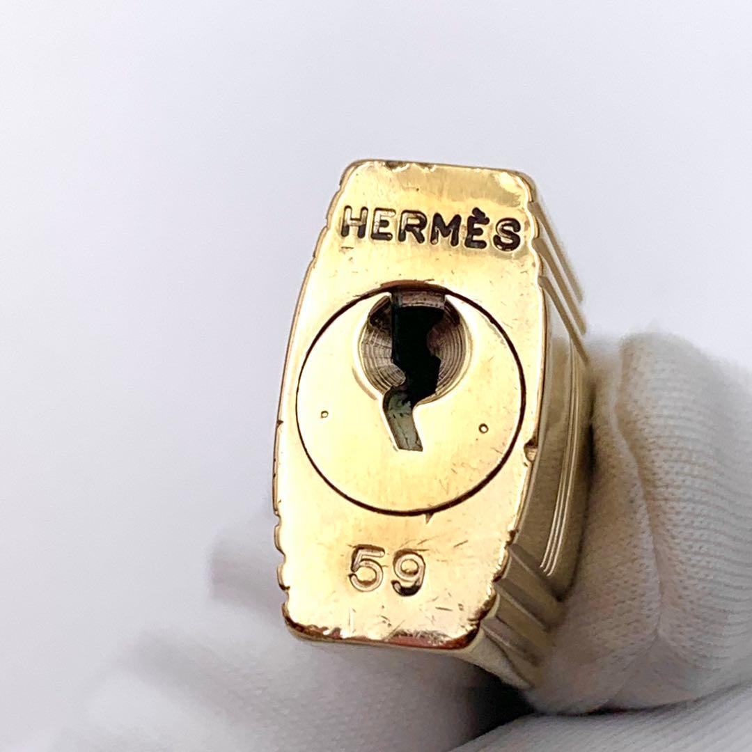 HERMES エルメス カデナ 59番 ゴールド 24Kメッキ 鍵付き 南京錠