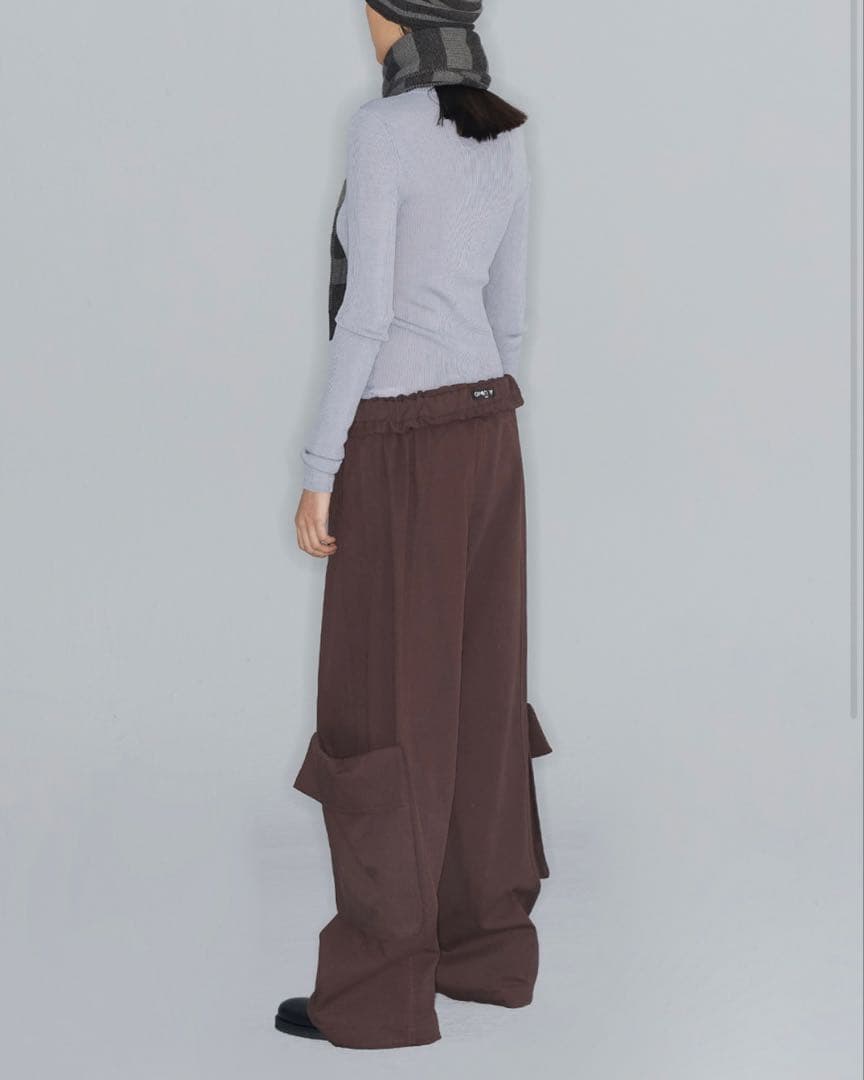 OPEN YY ロールウエストカーゴパンツ サイズM バーガンディ