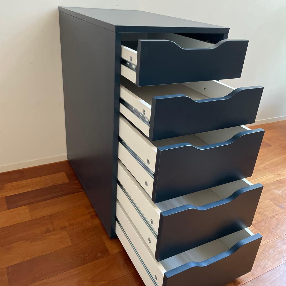 IKEA ALEX アレクス　引き出しユニット　ブラックブルー