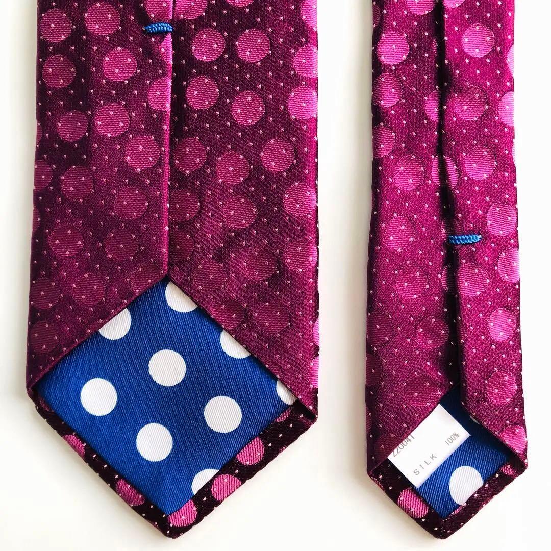 ポールスミス ネクタイ ドット柄 ボルドー