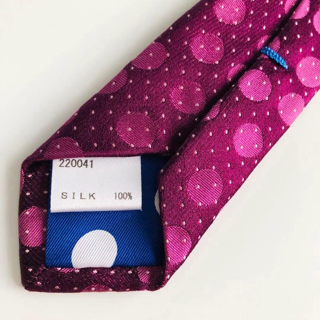ポールスミス ネクタイ ドット柄 ボルドー