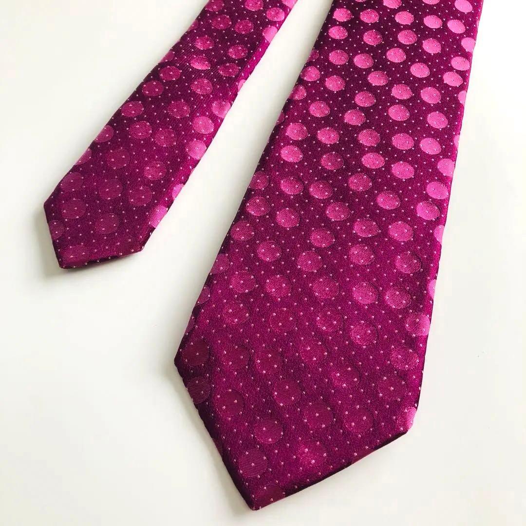 ポールスミス ネクタイ ドット柄 ボルドー