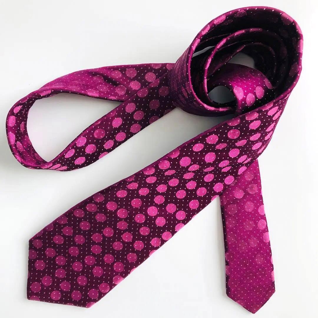 ポールスミス ネクタイ ドット柄 ボルドー