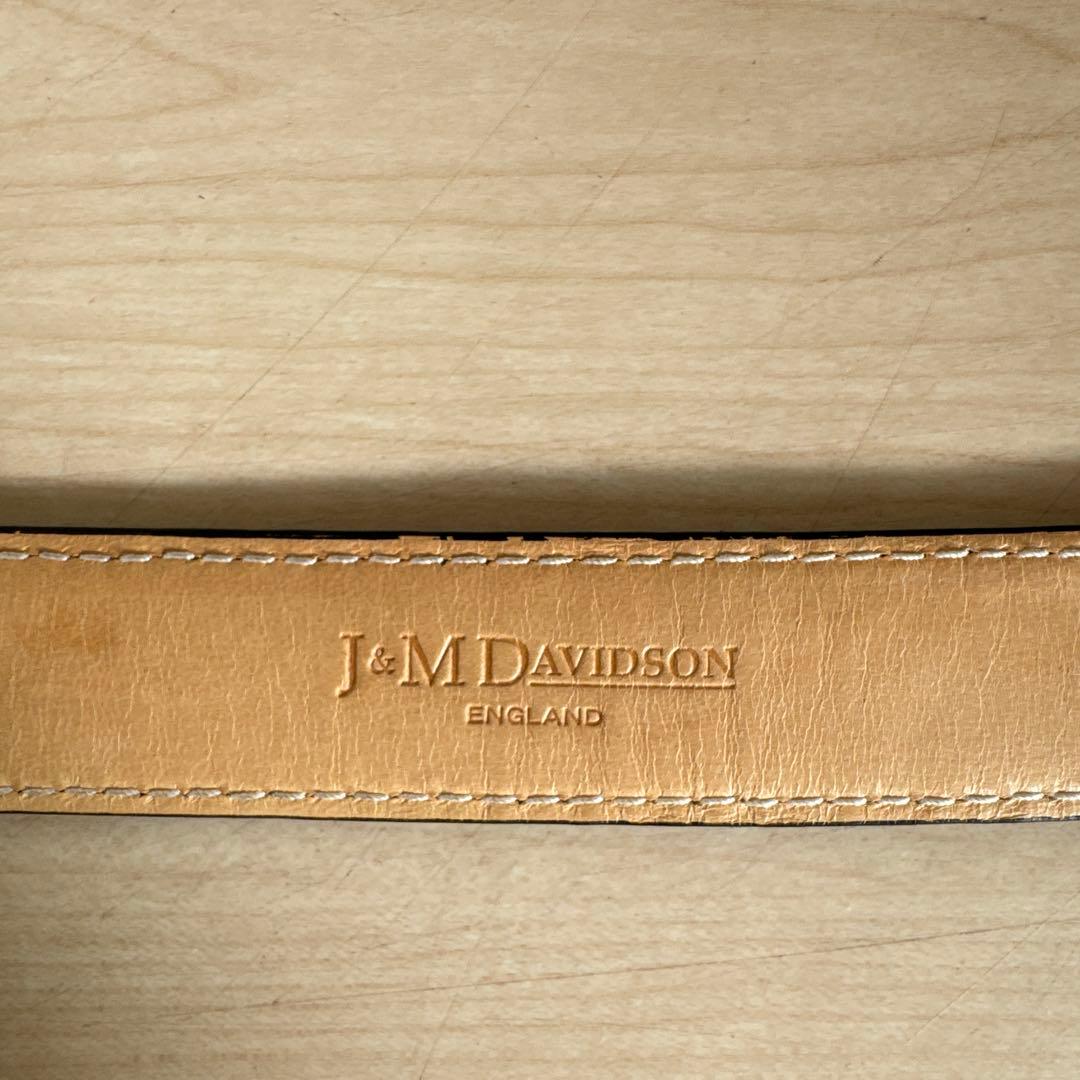 J&M DAVIDSON 黒 レザーベルト エンボスドクロコ（牛革）サイズ36