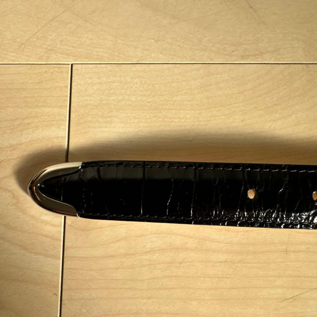 J&M DAVIDSON 黒 レザーベルト エンボスドクロコ（牛革）サイズ36