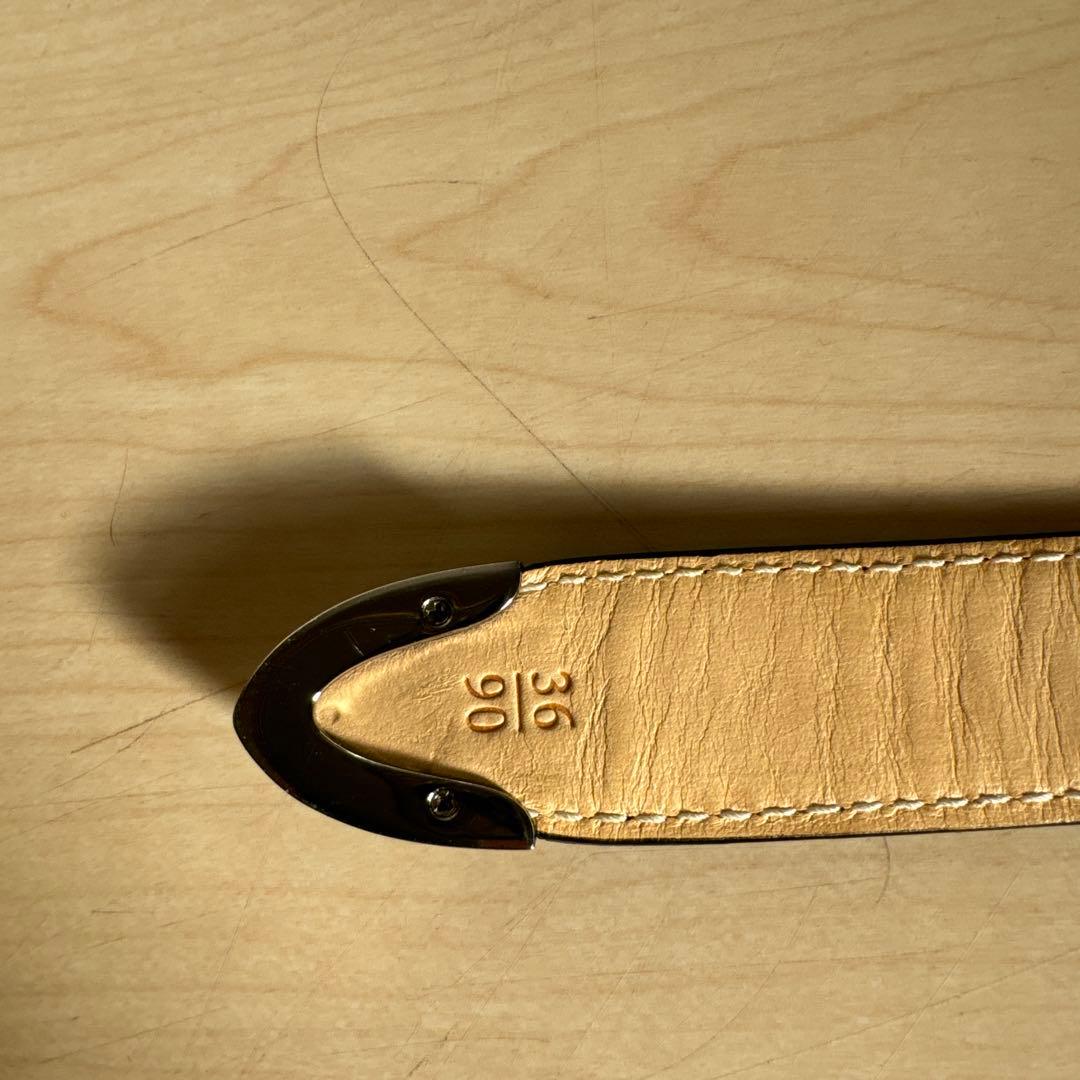 J&M DAVIDSON 黒 レザーベルト エンボスドクロコ（牛革）サイズ36