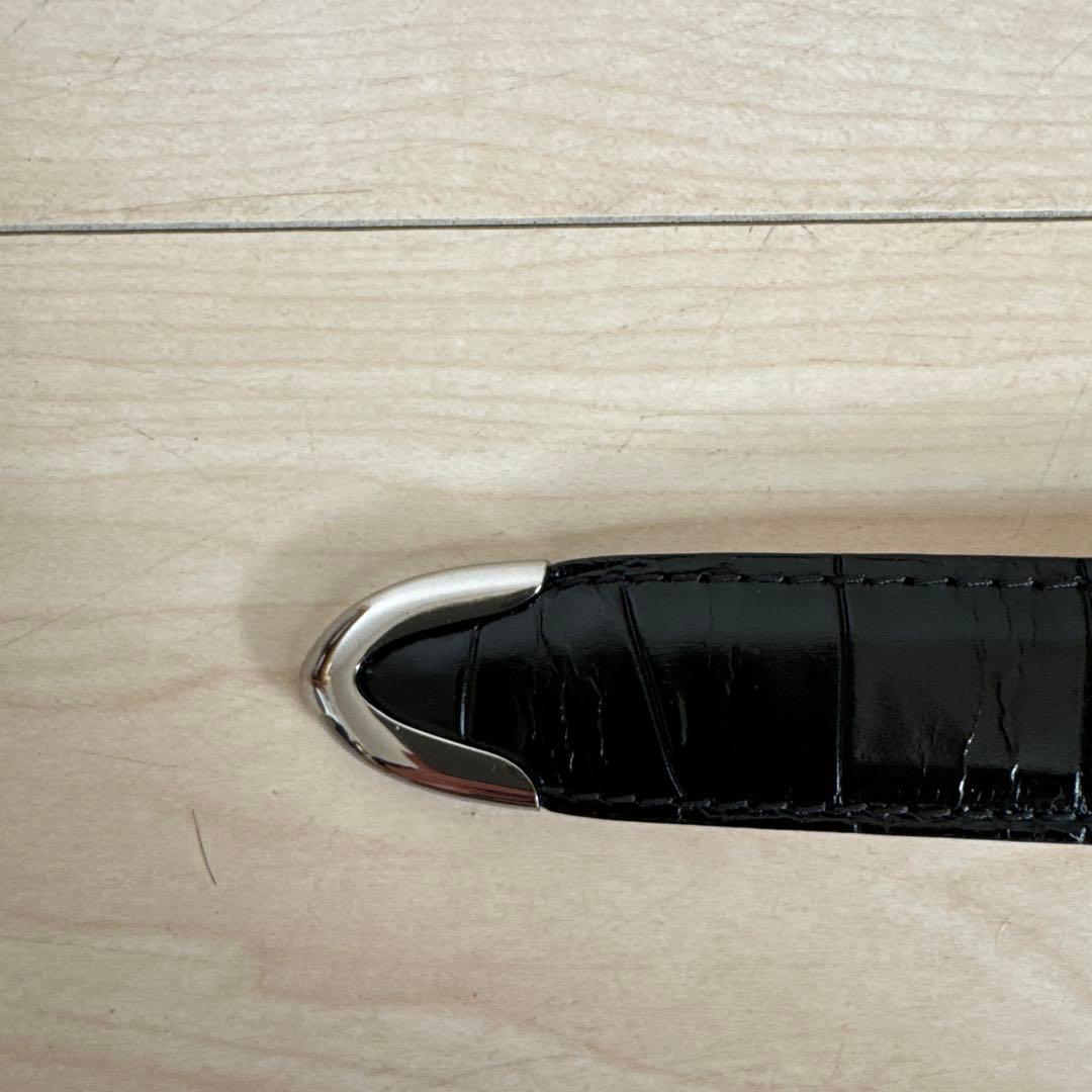 J&M DAVIDSON 黒 レザーベルト エンボスドクロコ（牛革）サイズ36